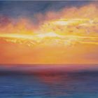 Sonnenuntergang bei Landsend, Cornwall, Acrylbild 2013, 60 x 100cm