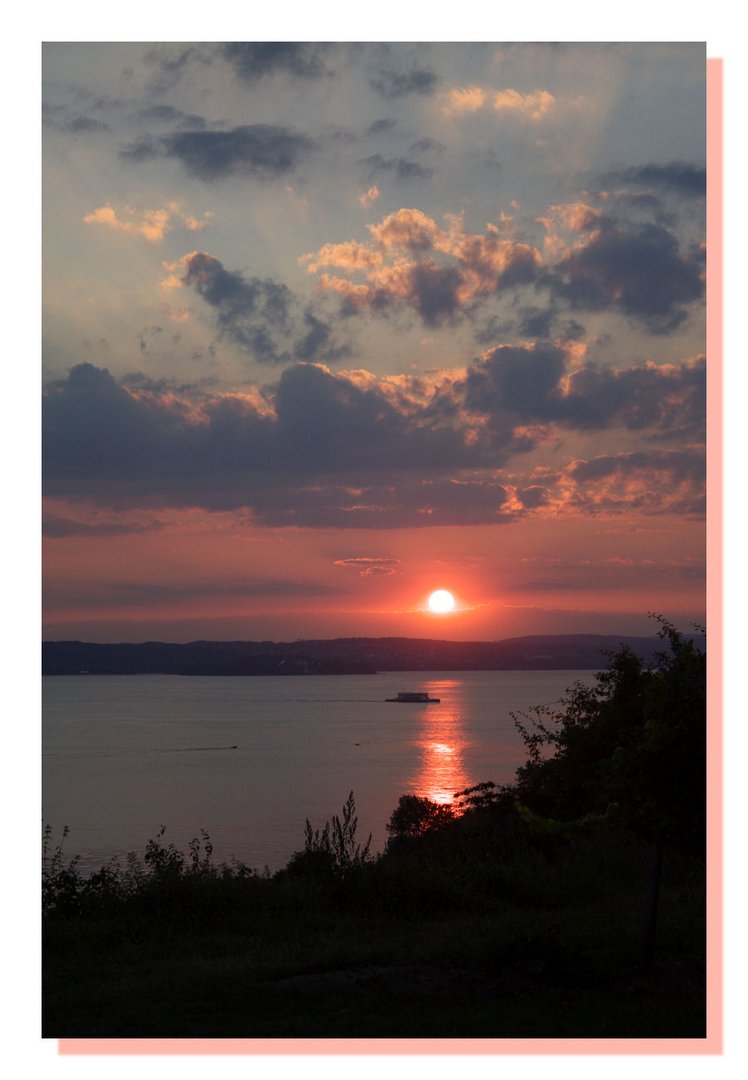 Sonnenuntergang bei Meersburg