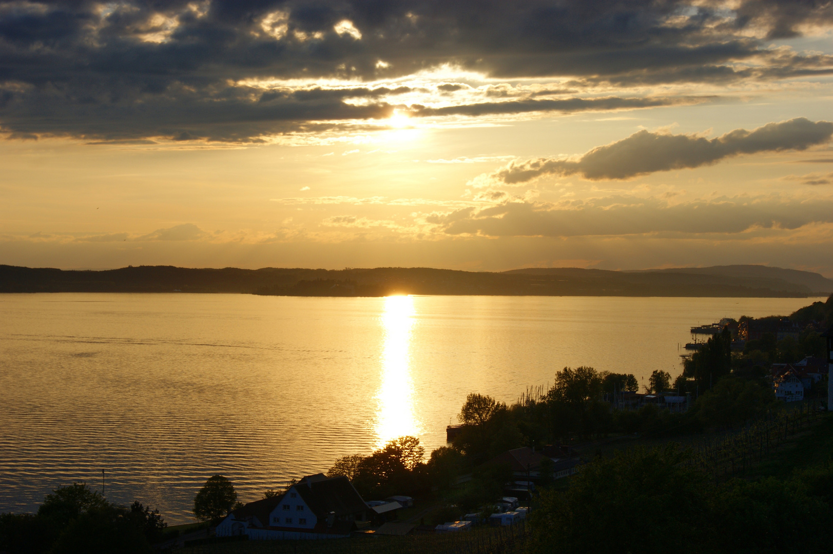 Sonnenuntergang bei Meersburg