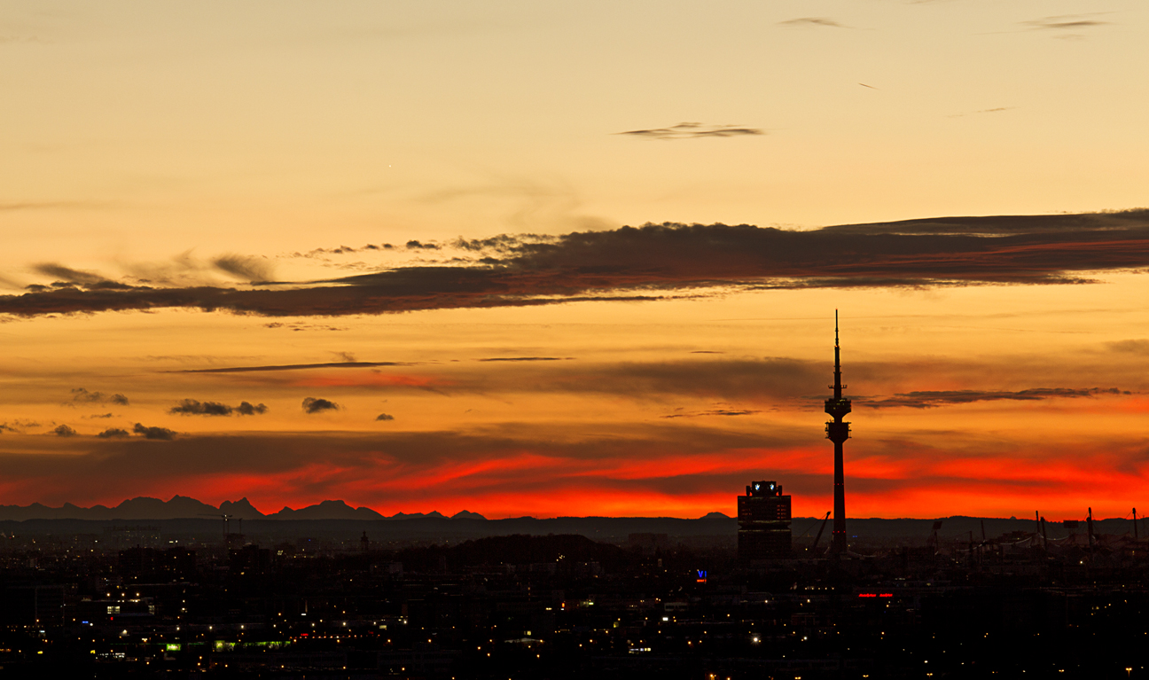 Sonnenuntergang bei München