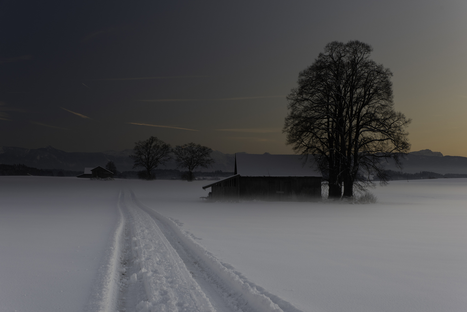 Sonnenuntergang bei Nebel