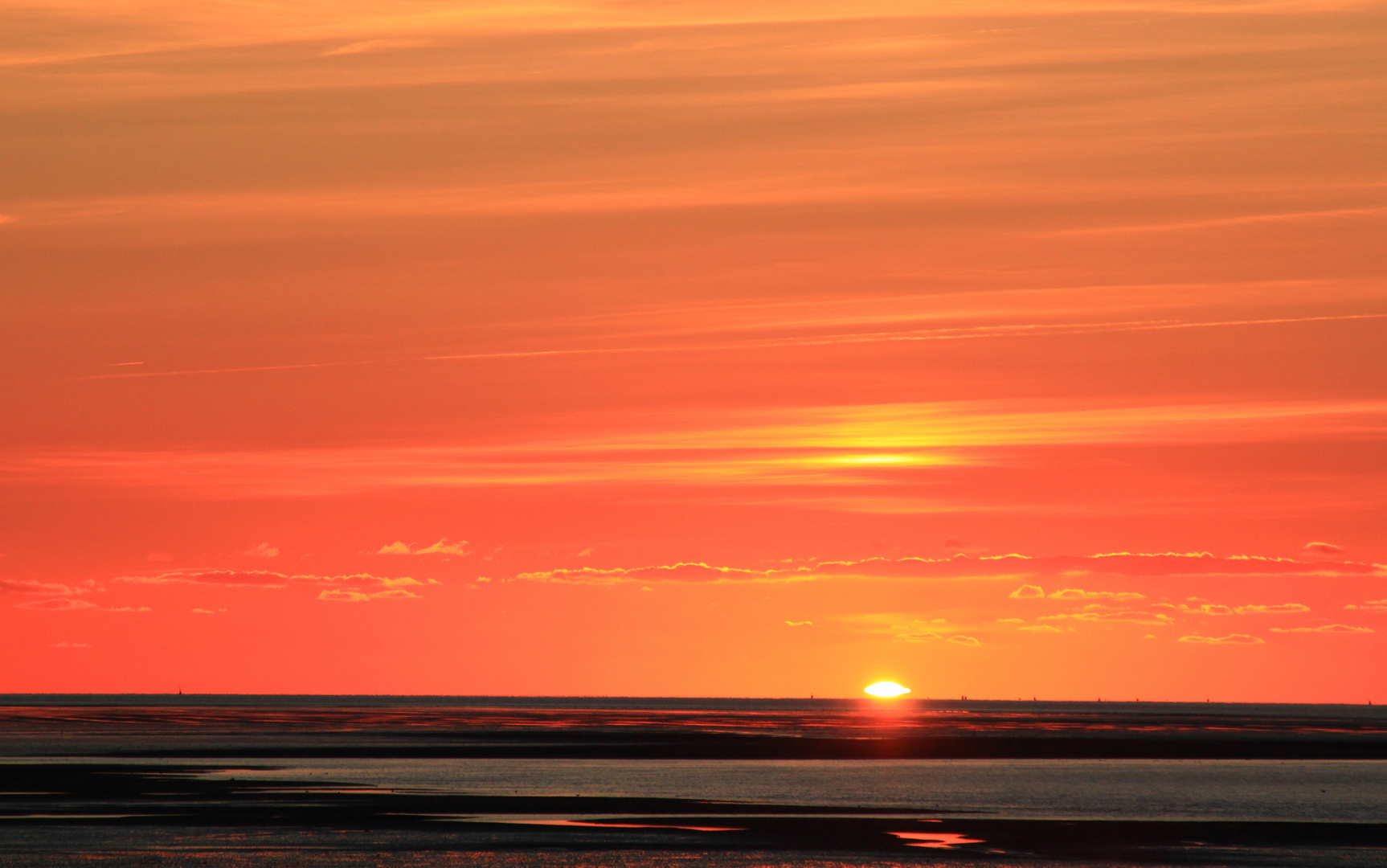 -Sonnenuntergang bei Niedrigwasser, bald ist Sie weg...