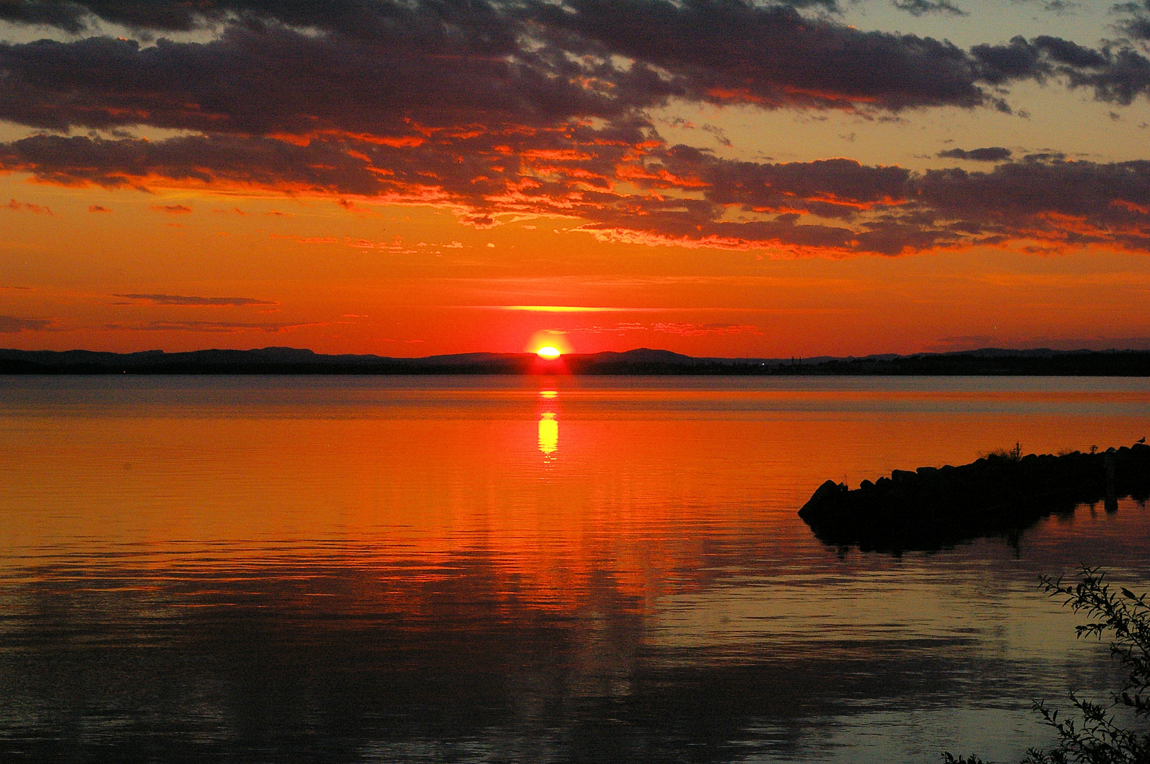 Sonnenuntergang bei Nusnäs am Siljansee  in Dalarna