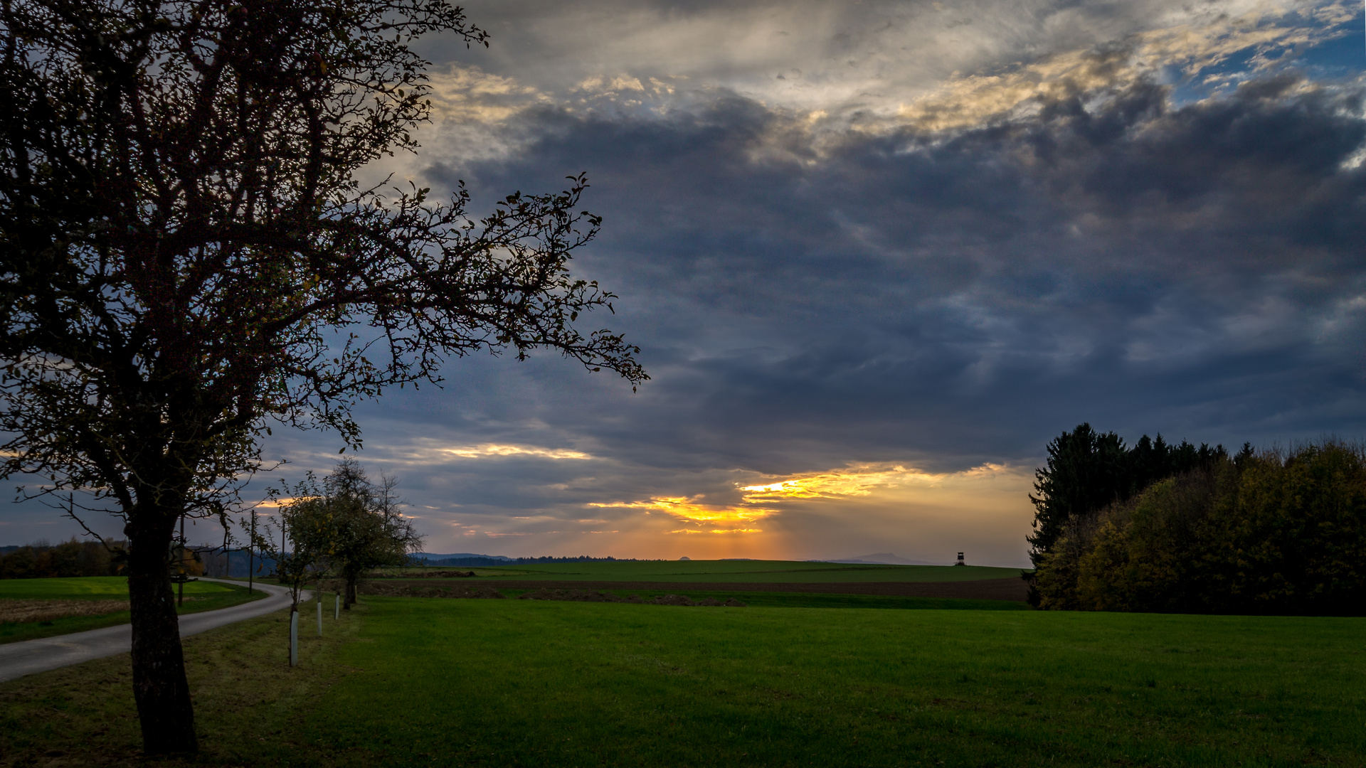 Sonnenuntergang bei Oberndorf / Pfullendorf Richtung Hegau