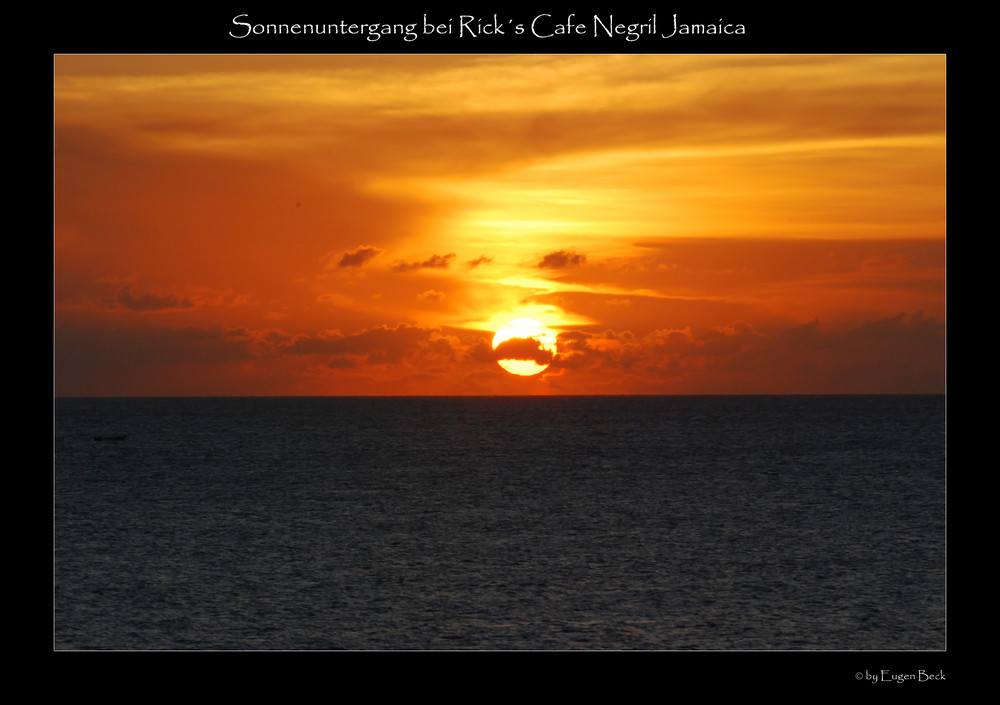 Sonnenuntergang bei Rick´s Cafe Negril Jamaica 2009