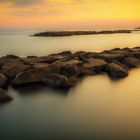 Sonnenuntergang bei Riva Ligure, Italien.