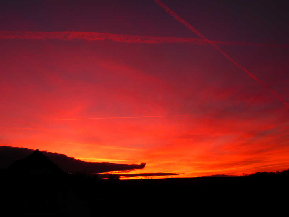 Sonnenuntergang bei Roßdorf/Hessen