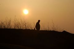 Sonnenuntergang bei Ruine Ravensburg bei Sulzfeld.