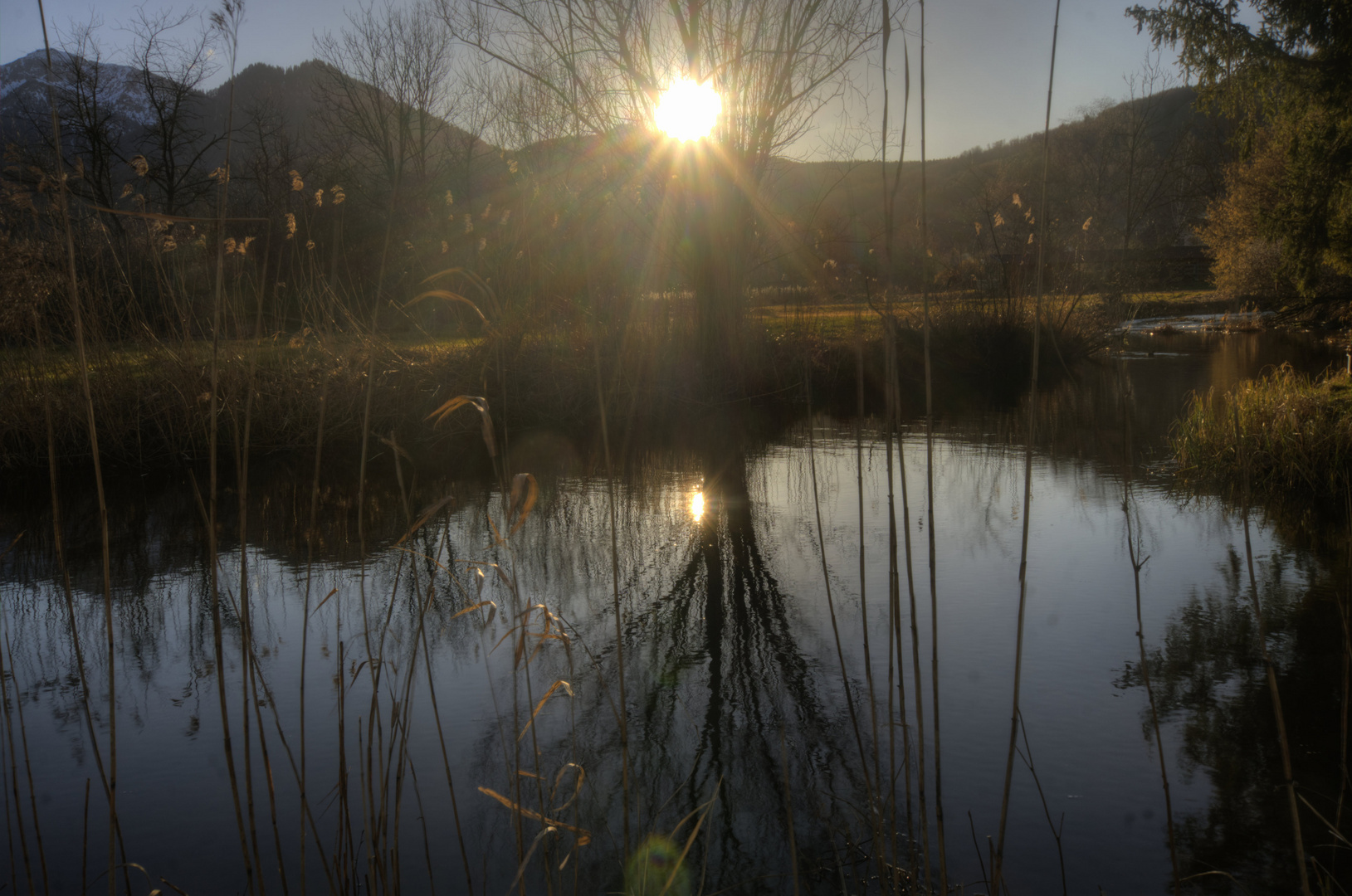 Sonnenuntergang bei Schlehdorf