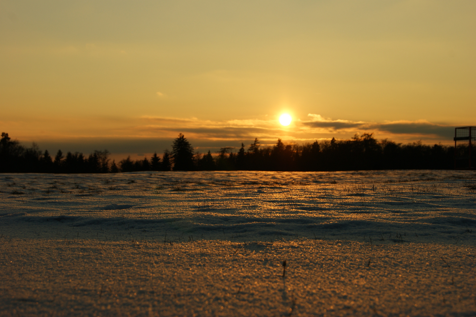 Sonnenuntergang bei schnee