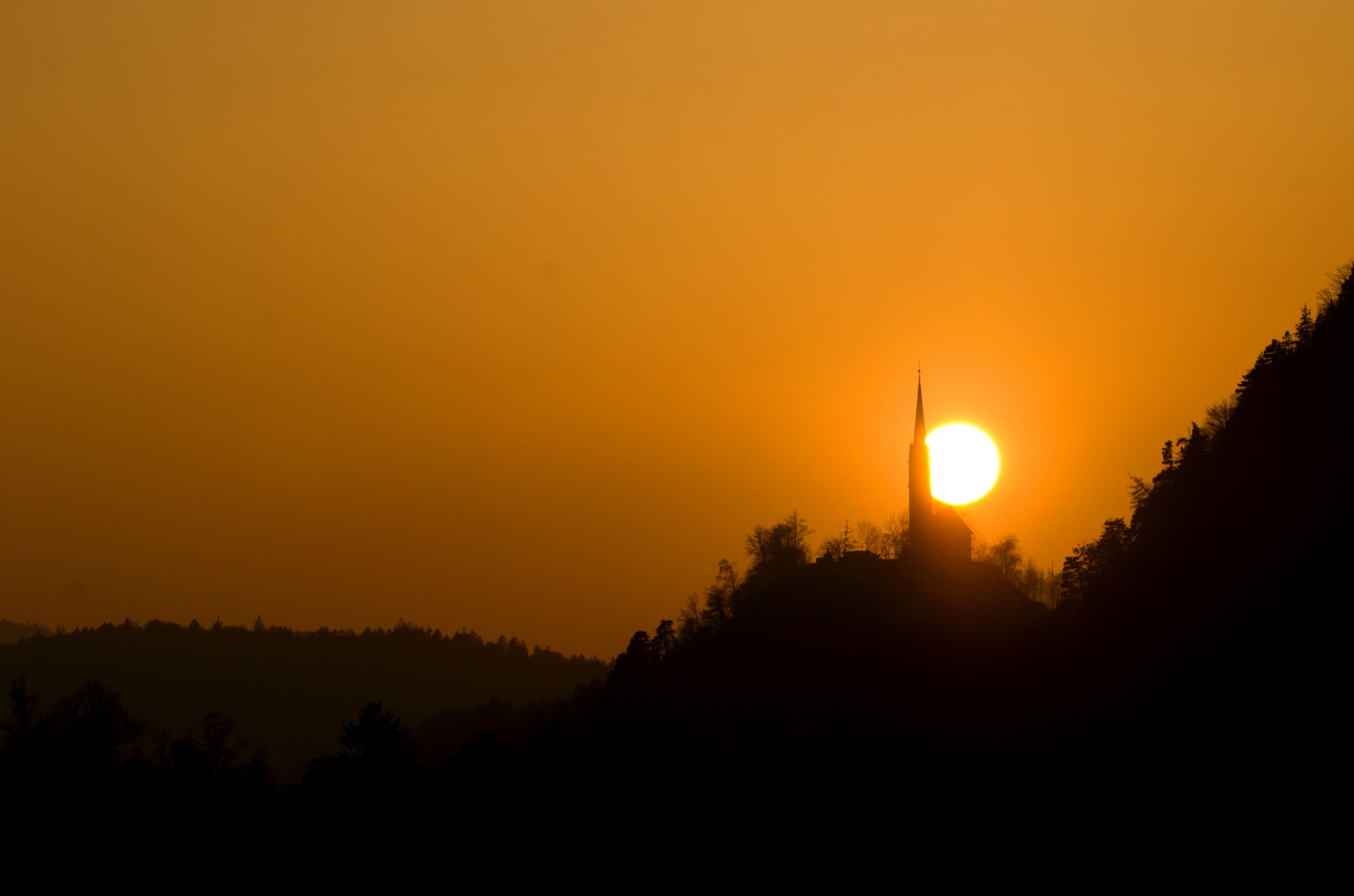 Sonnenuntergang bei Tamins