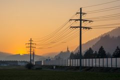 Sonnenuntergang bei Tamins