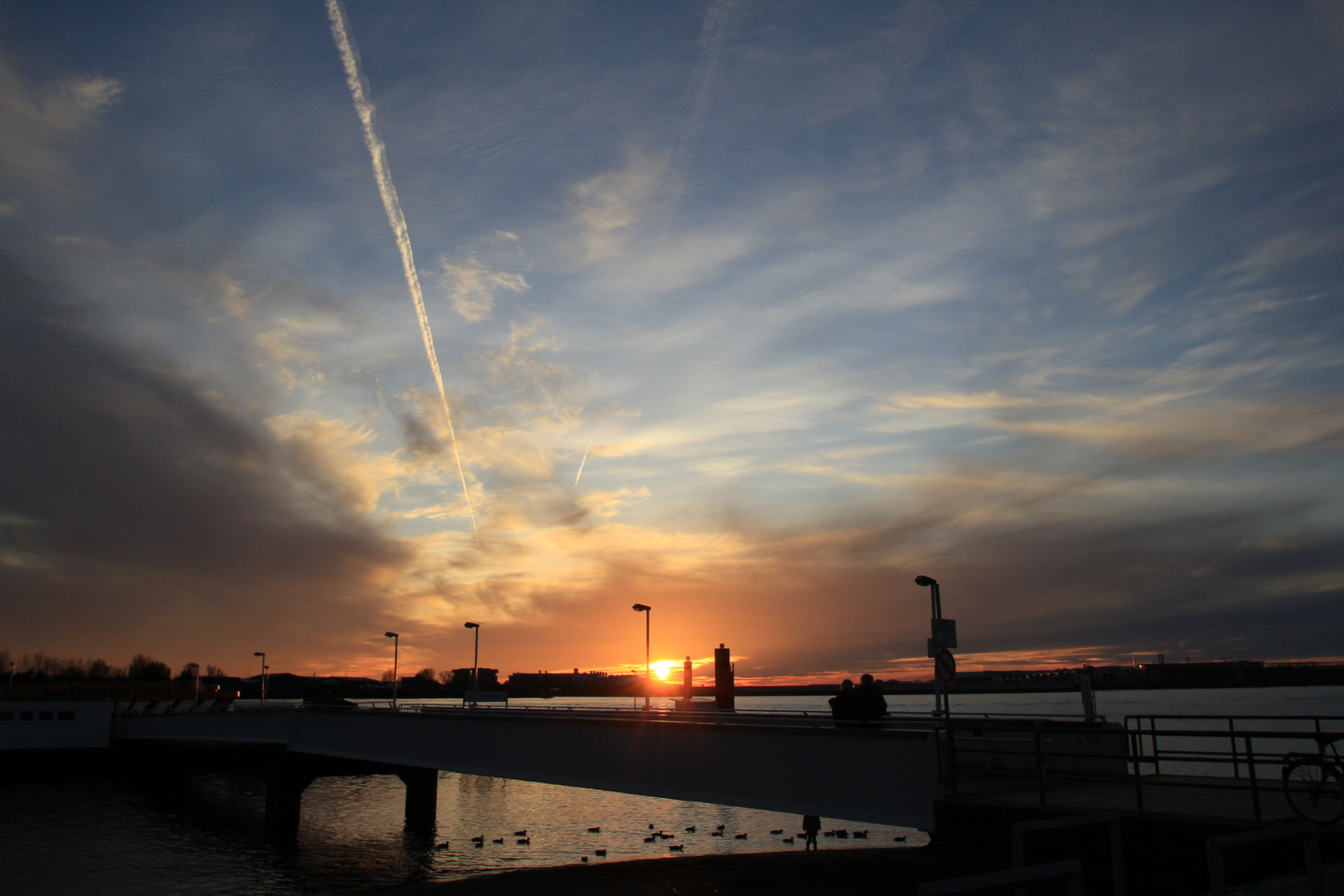 Sonnenuntergang bei Teufelsbrück/Hamburg