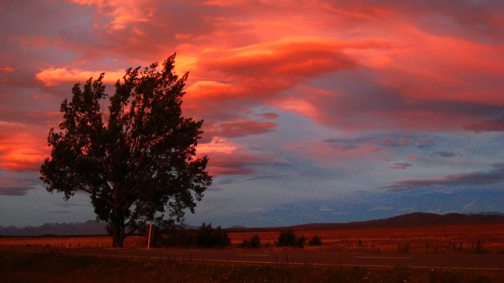 Sonnenuntergang bei Twizel