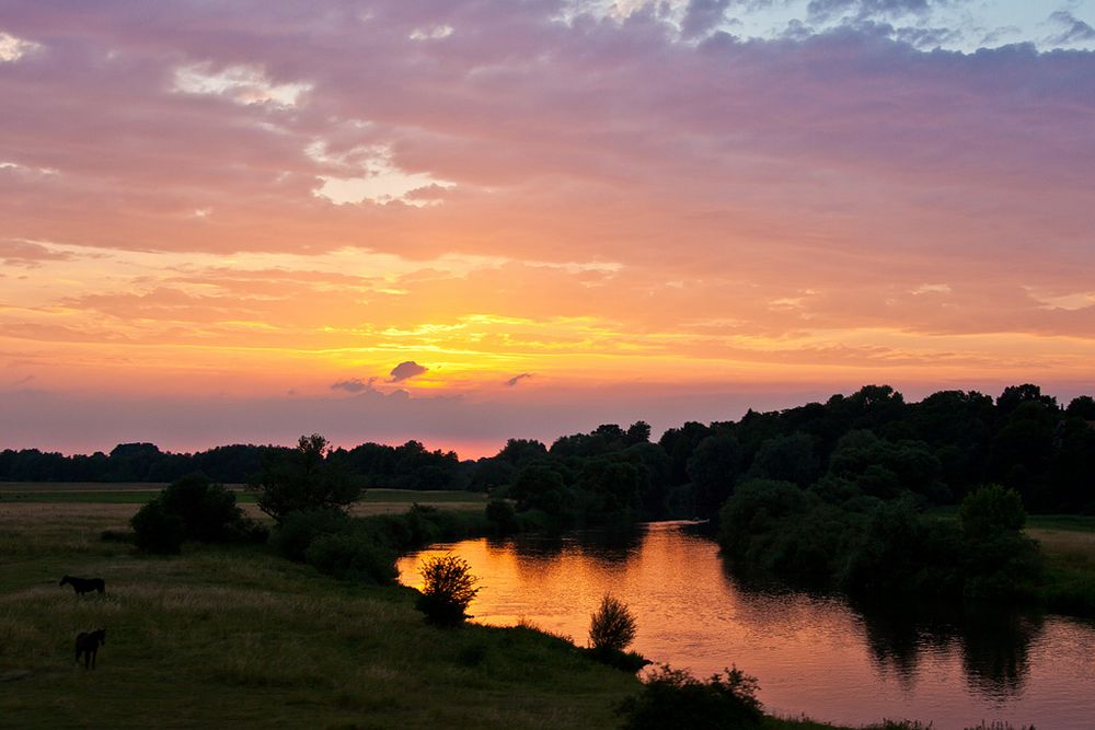 Sonnenuntergang bei Verden (Aller)