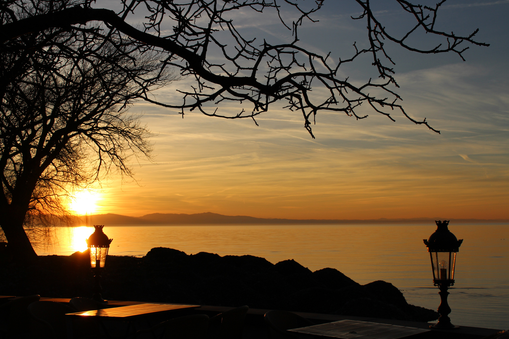 Sonnenuntergang bei Wasserburg