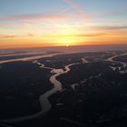 Sonnenuntergang beim Abflug von Dänemark