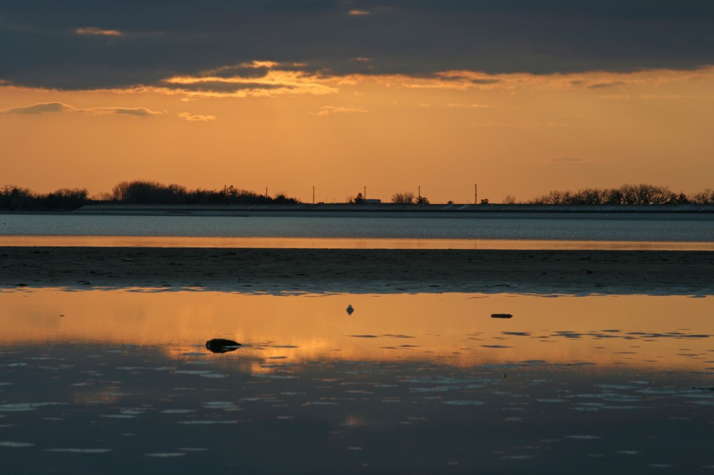 Sonnenuntergang beim Maloney Reservoir, Nebraska