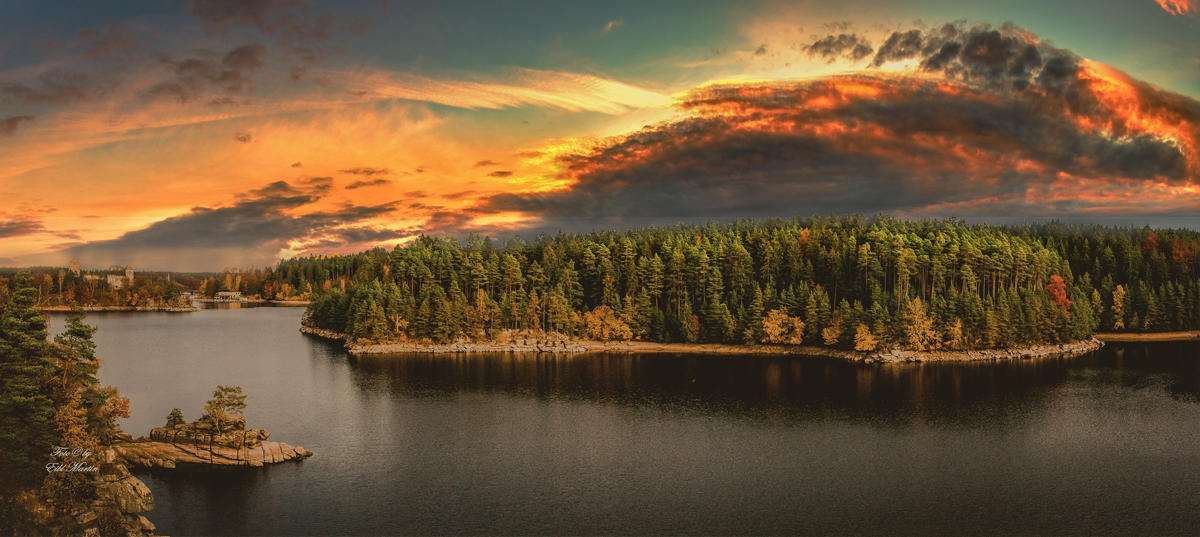 Sonnenuntergang beim Stausee Ottenstein 