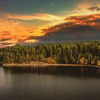 Sonnenuntergang beim Stausee Ottenstein 