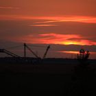 Sonnenuntergang beim Tagebau Rheinbraun in Inden