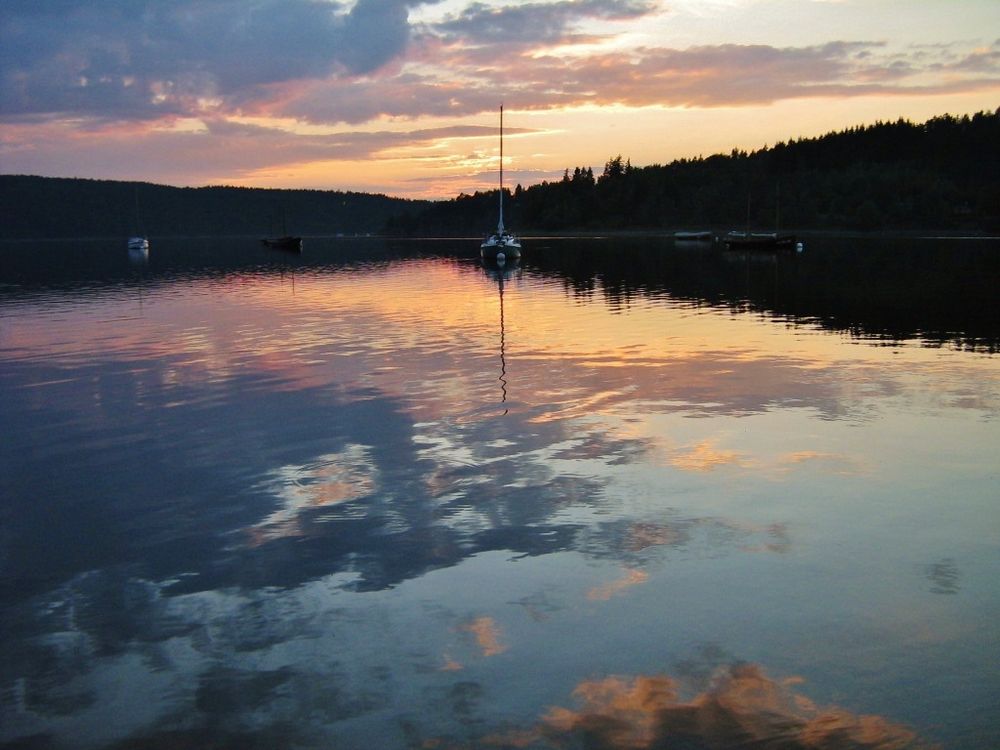 Sonnenuntergang - Bleilochtalsperre Saalburg / Thüringen