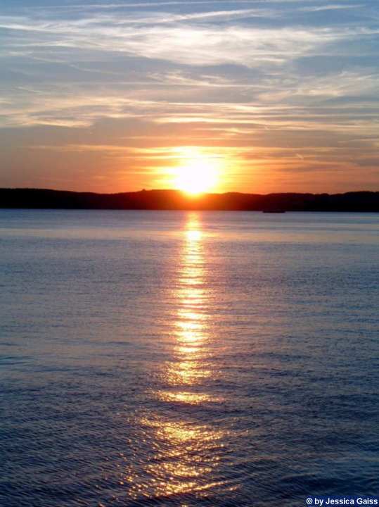 Sonnenuntergang - Blick auf die Insel Mainau