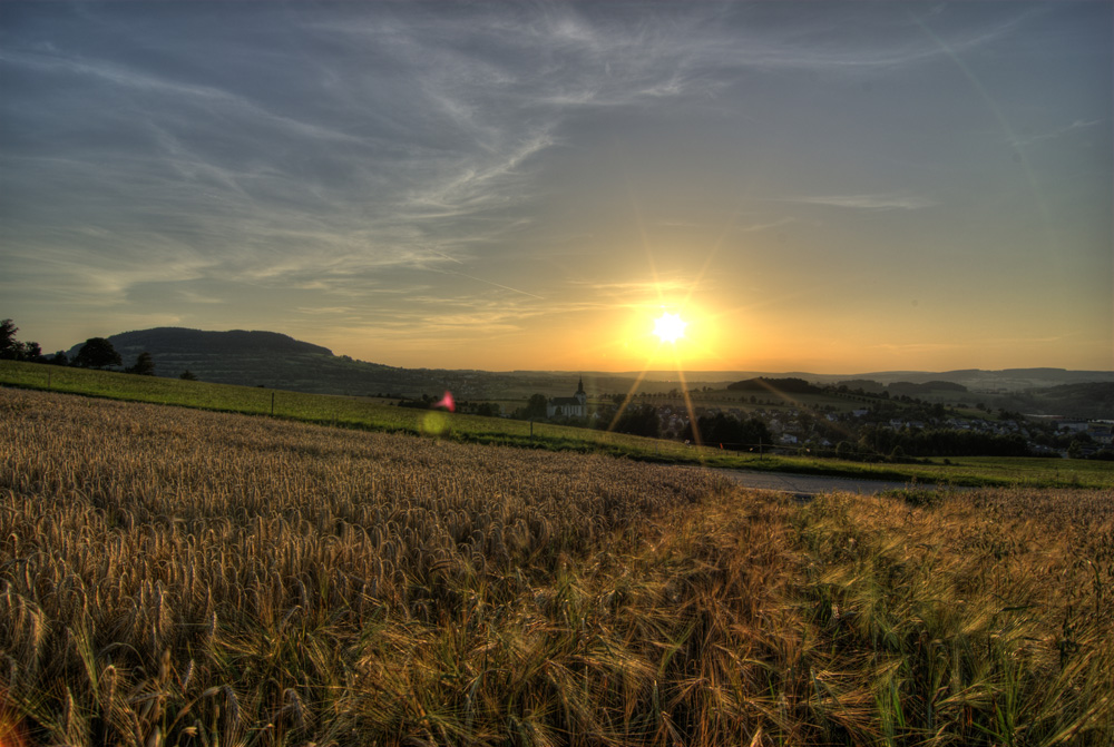 Sonnenuntergang - Blick auf Mildenau