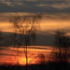 Sonnenuntergang, Blick vom Eugenbacher Höhenweg ( Niederbayern) am 25. Februar 2011