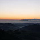 Sonnenuntergang -  - Blick vom Hünersedel (Schwarzwald) über den Kaierstuhl auf Rheintal und Vogesen