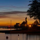 Sonnenuntergang Bodensee bei Wasserburg im Oktober