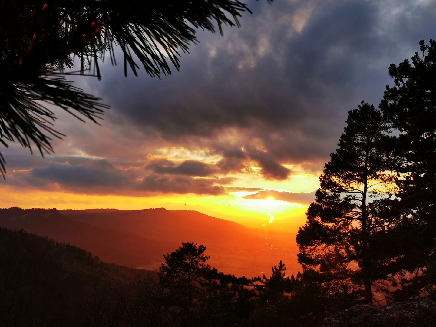 Sonnenuntergang Böllat Burgfelden