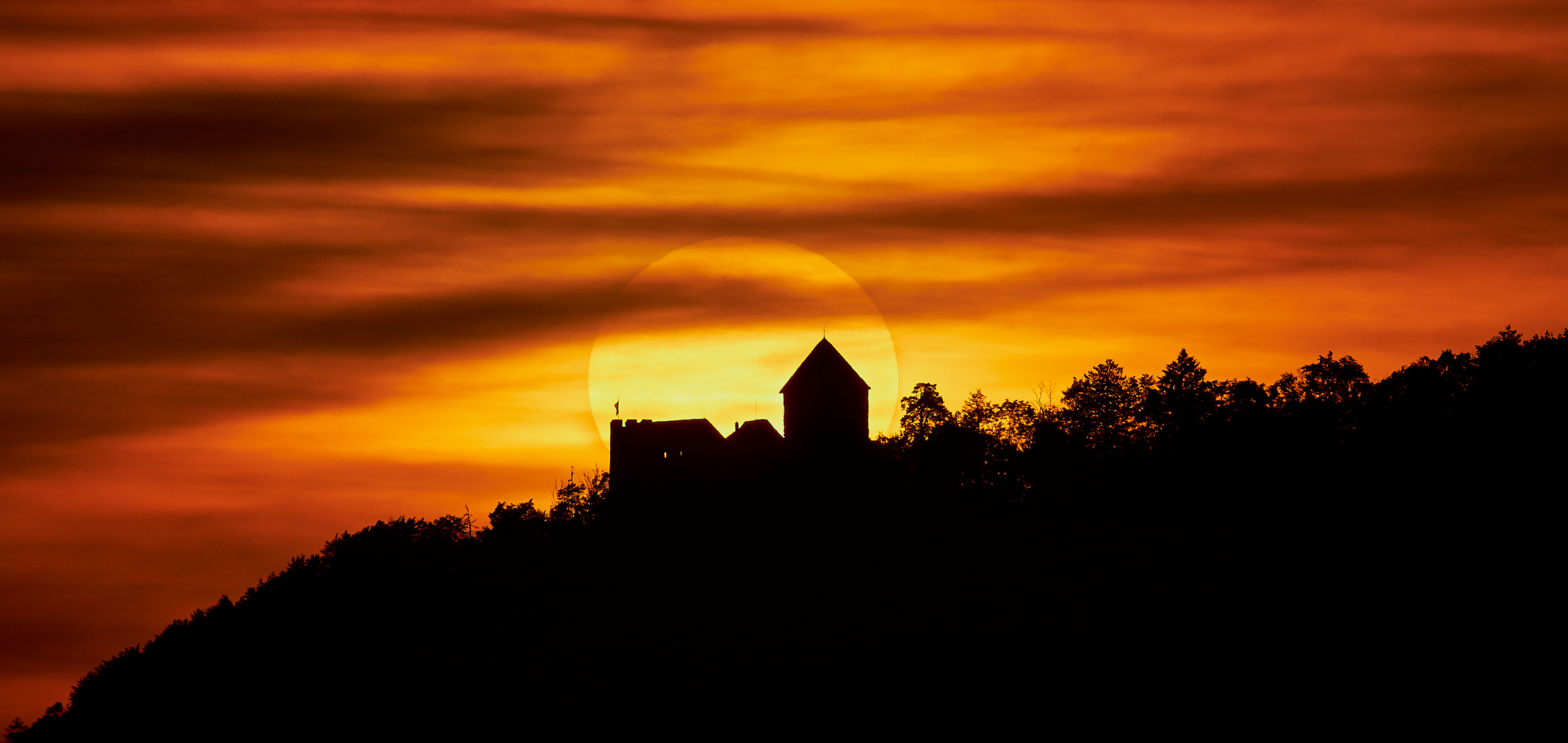 Sonnenuntergang Burg Hohenklingen