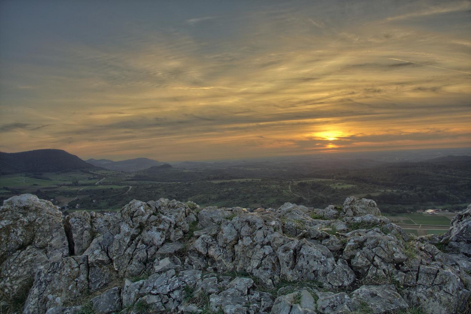 Sonnenuntergang Burg Teck Mo 21.9.15