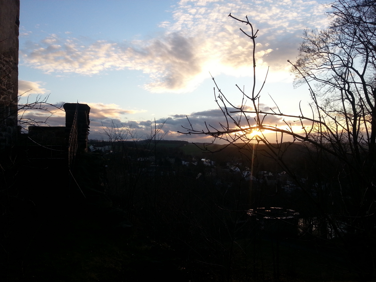 Sonnenuntergang Burg Wolkenstein, Februar 2016