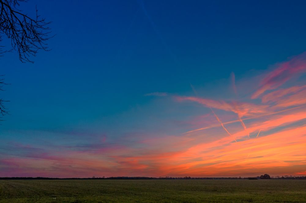 Sonnenuntergang direkt vor der Haustür