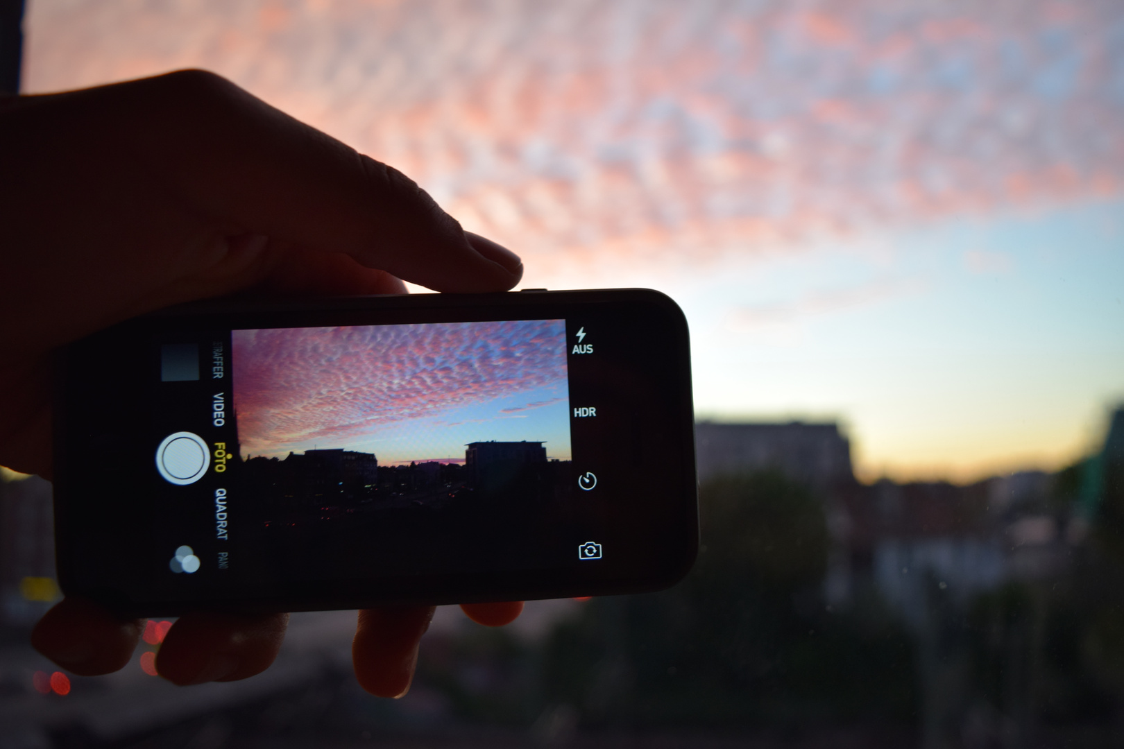 Sonnenuntergang Doppelt Fotografiert