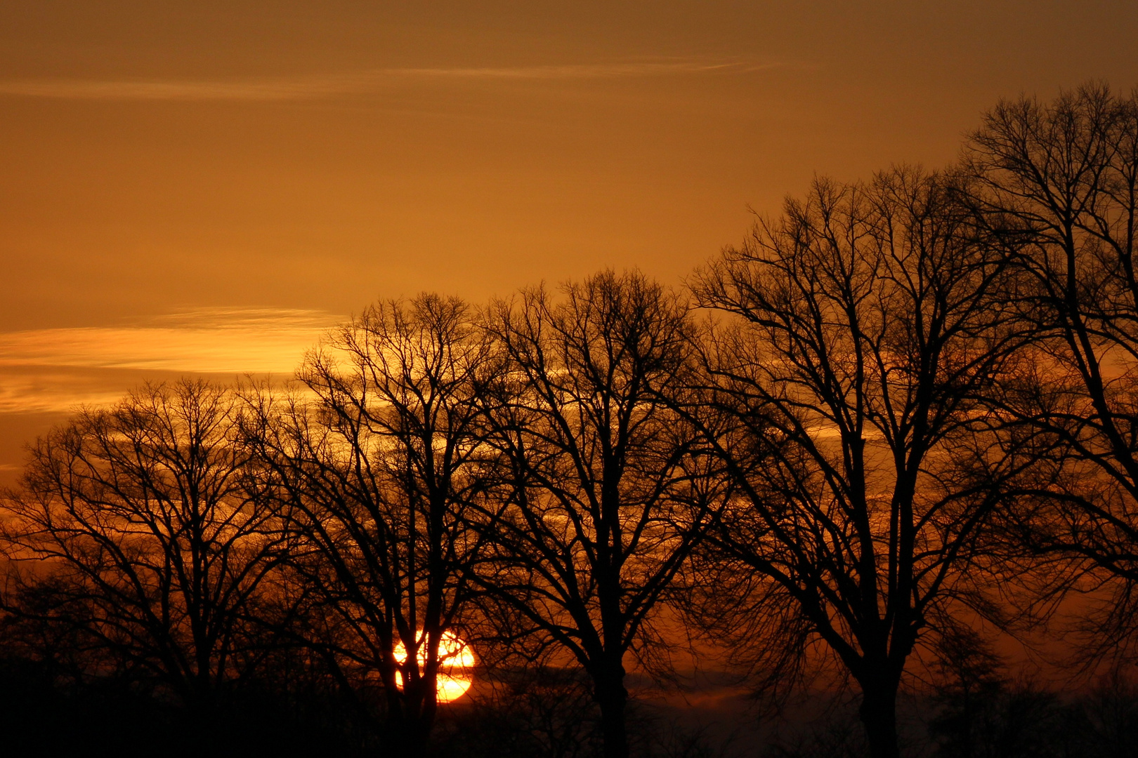 Sonnenuntergang dorfauswärts