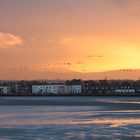 Sonnenuntergang Dublin von der "Bull Wall" ausgesehen