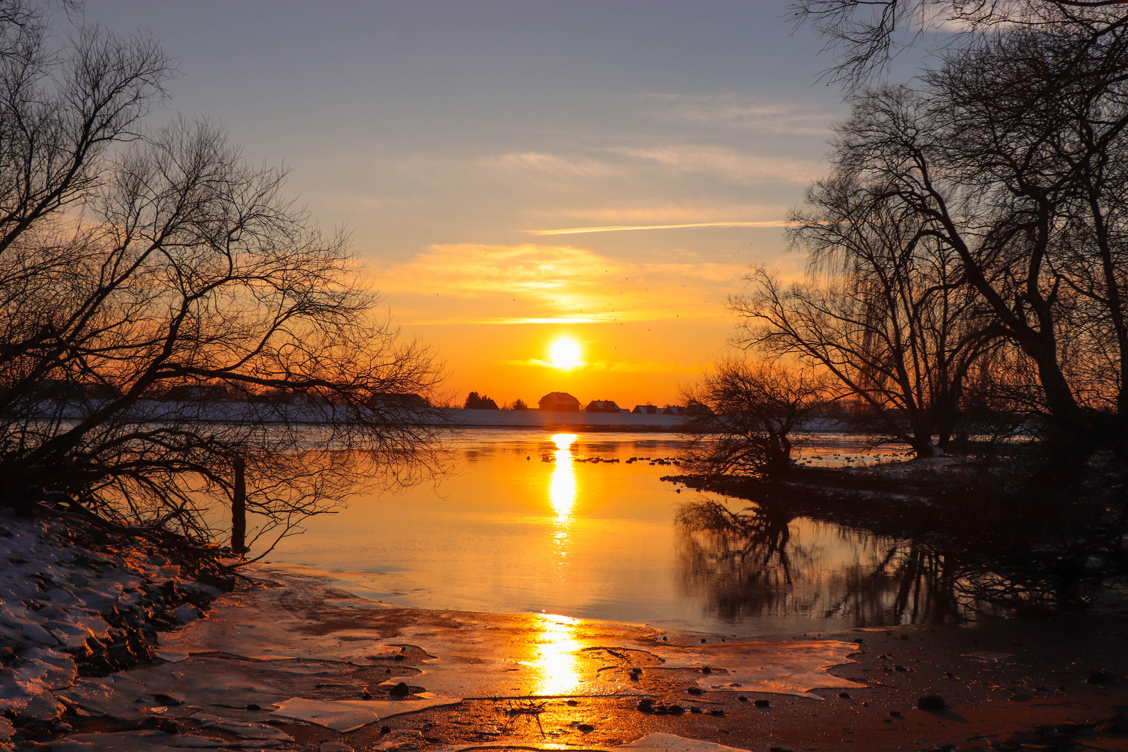 Sonnenuntergang Elbe 28.02.18 Bucht (1 von 1)