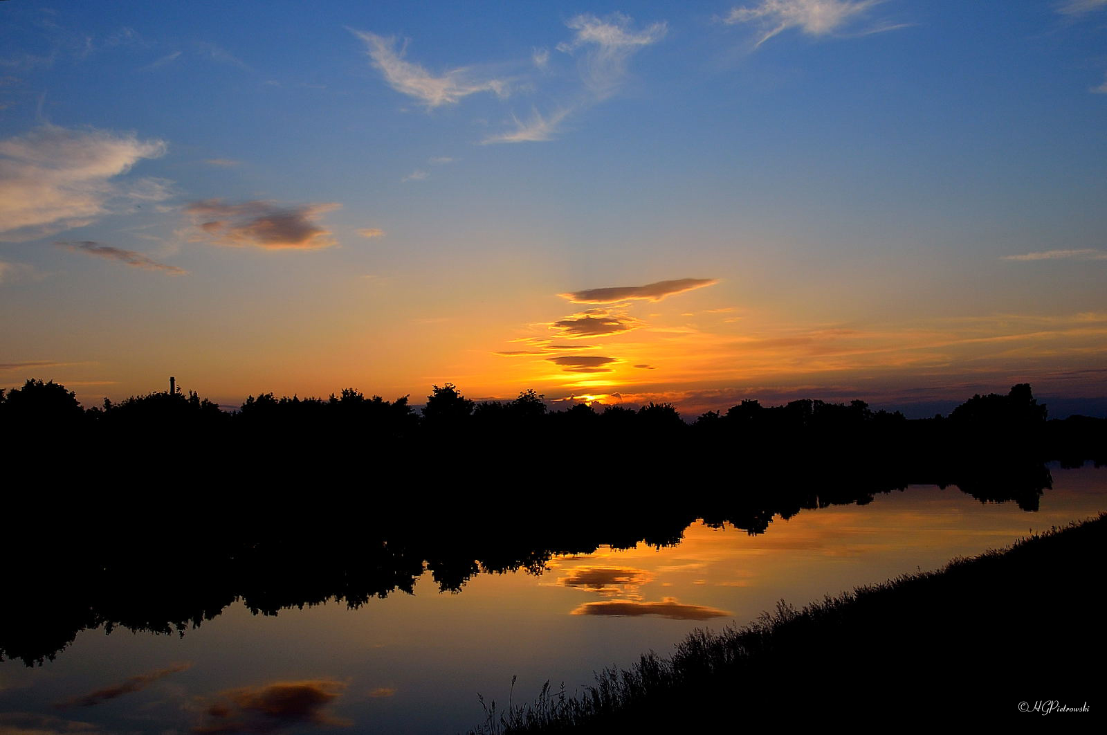 Sonnenuntergang Elbe - Seitenkanal