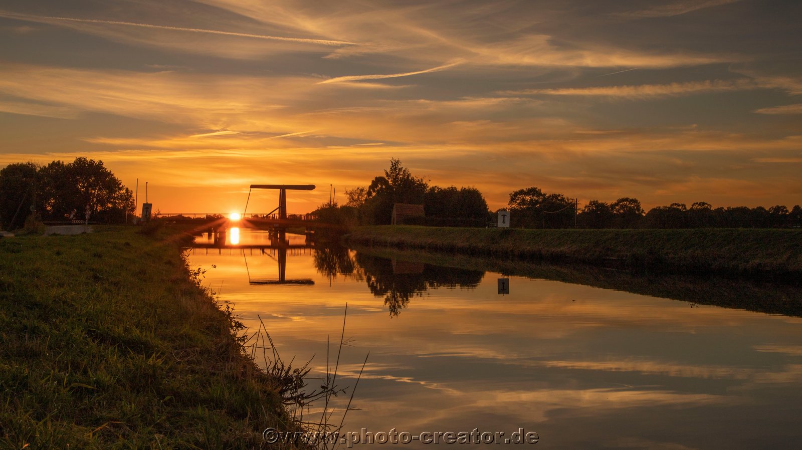 Sonnenuntergang Ems Jade Kanal Abickhafe