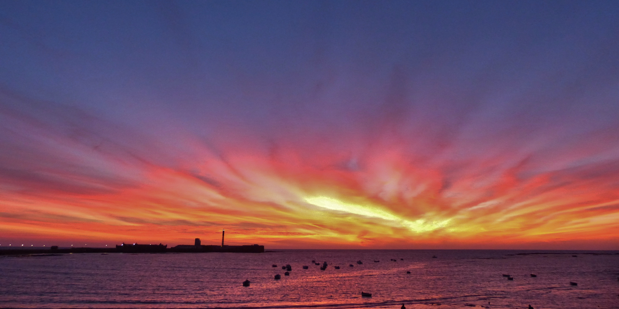 Sonnenuntergang en la caleta de Cádiz