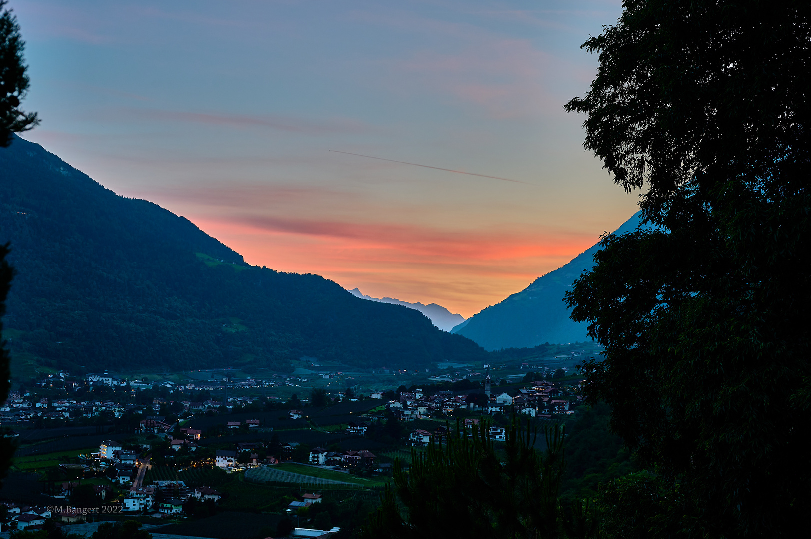 Sonnenuntergang Etschtal, Südtirol