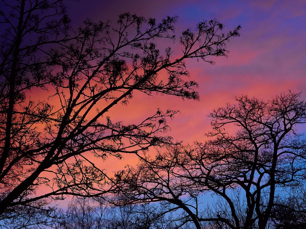 Sonnenuntergang - Farbspiel in Rot und Blau