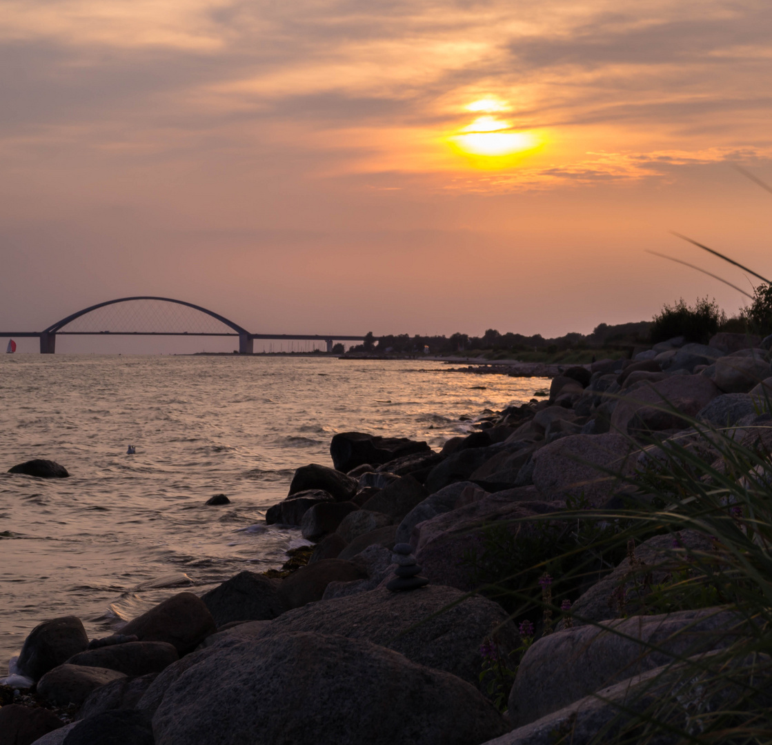 Sonnenuntergang Fehmarn-Sund Brücke