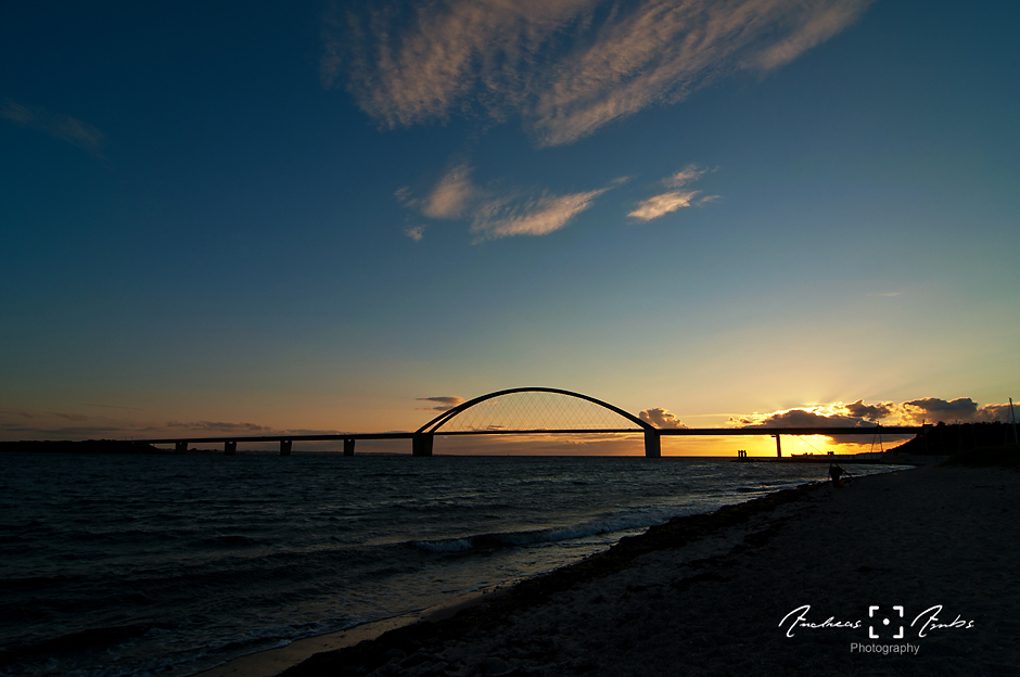 Sonnenuntergang " Fehmarnbrücke "