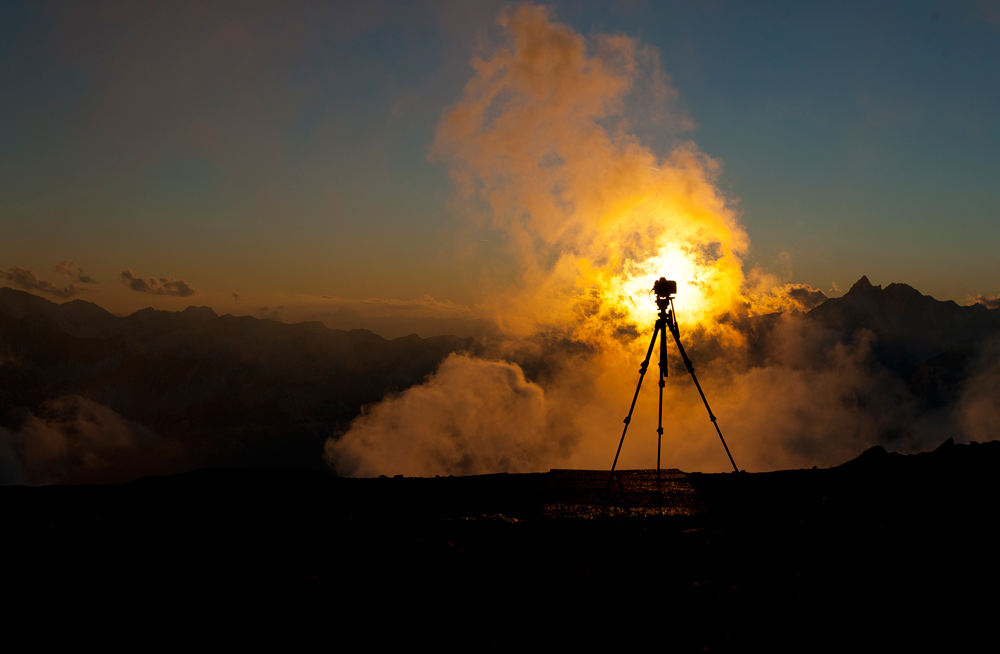 Sonnenuntergang-Festhalteversuch