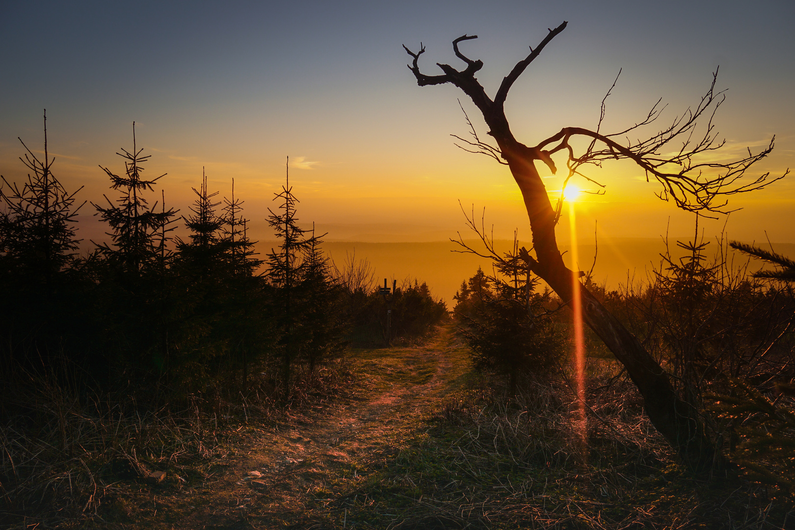 sonnenuntergang fichtelberg