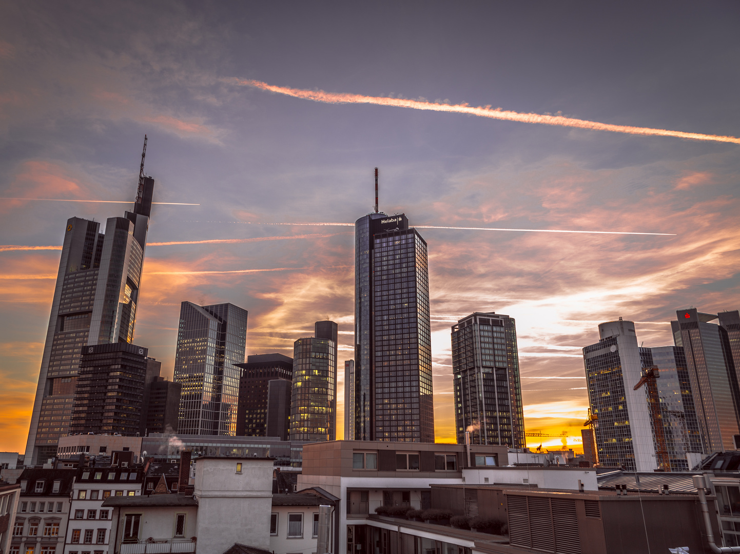 Sonnenuntergang Frankfurt Skyline